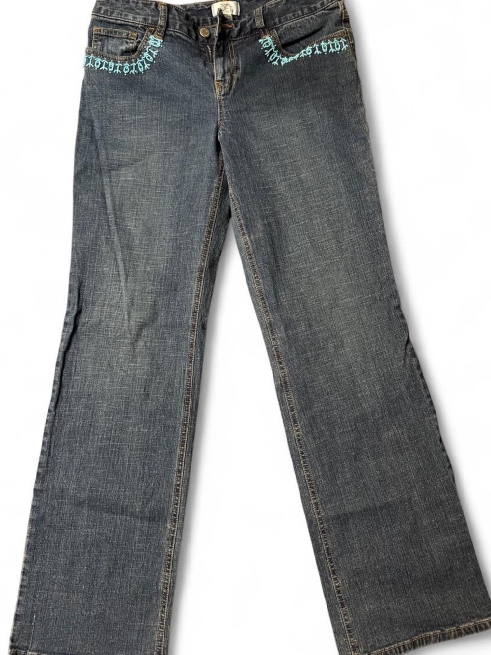 Loft Women’s Bootcut Jeans with Teal Beaded design